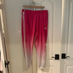 adidas Pink to White Ombre Kids Joggers with Classic Three Stripes